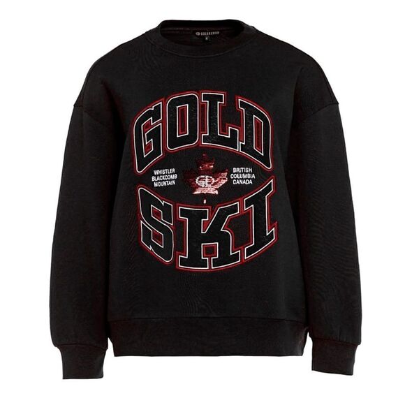 Goldbergh W RINK CREW NECK SWEATER Black Sweatshirt Apres Ski NWT XS - Picture 3 of 8